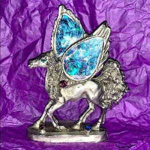 Adorable pewter jeweled unicorn statue